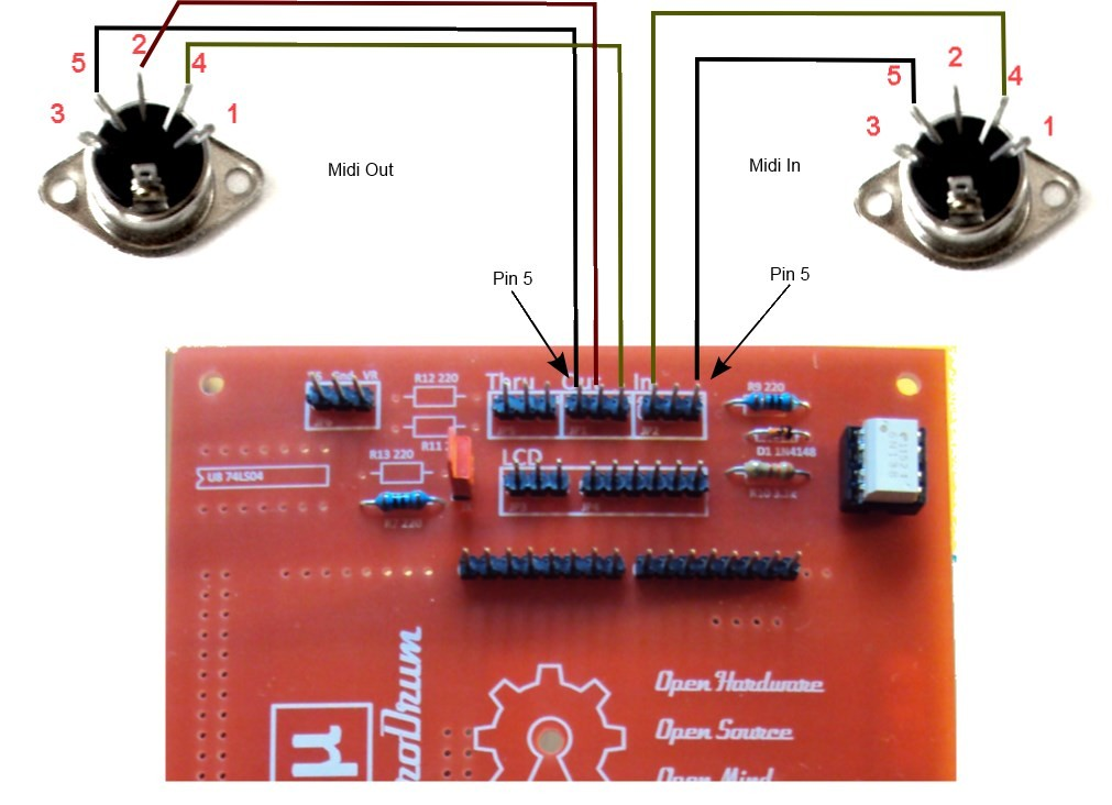 microDrum v0.7 collegamento MIDI